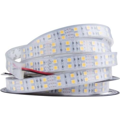 100m/lots Waterproof SMD 5050 RGB Double Row LED Strip Flexible light DC12V 5M 600LEDs Silicone Tube For Swimming pool