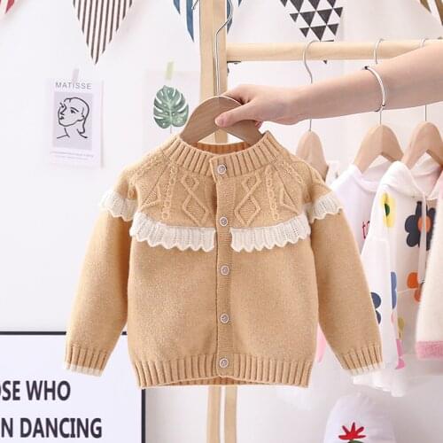Toddler Kids Winter Sweater Warm Knit Crochet Clothes Coats Cardigan Outfits Color Baby Girl Sweater Зимний Костюм Детский