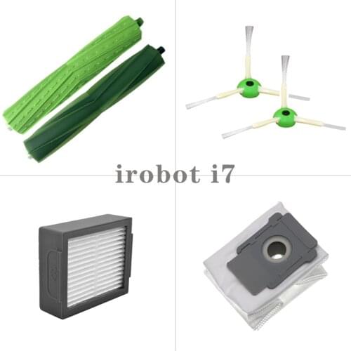 Hepa Filter Main Roller Brush Spare Accessories For iRobot Roomba i7 i7+ i7Plus E5 E6 E7 Vacuum Cleaner Side Brush Spare Parts