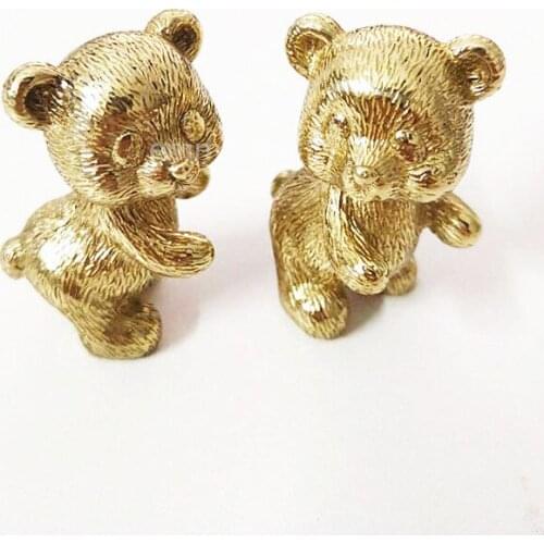 1Pc Brass Knob Cupboard Pulls Drawer Knobs Lovely Bear Kitchen Cabinet Handles Furniture Handle Hardware For Childrens Room