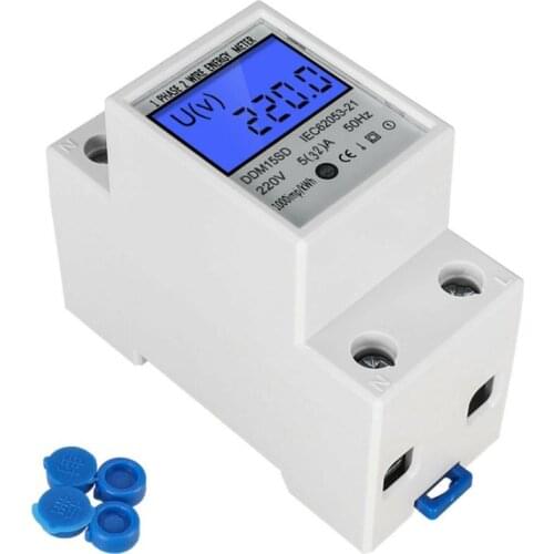 1Pc Durable Energy Meter KWH-Watt Electric Meter Hour Energy Meter 1 Phase Approved For DIN rail 5 (32) A 230V