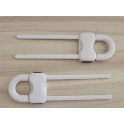 2 Pack Child Safety Sliding Cabinet Locks Baby U Shape Sliding Safety Latch Lock NEW