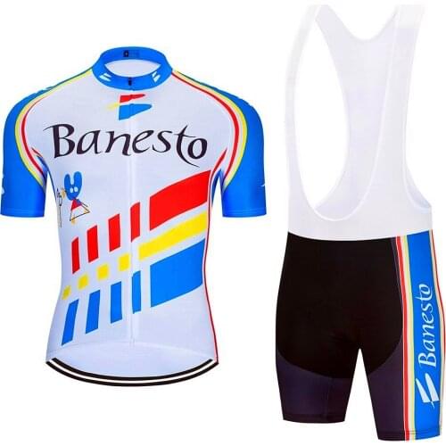 2020 Summer Banesto Cycling Clothes Racing Bicycle Clothes Suit Quick-Dry Mountain Bike Cycling Jersey Set Ropa Ciclismo