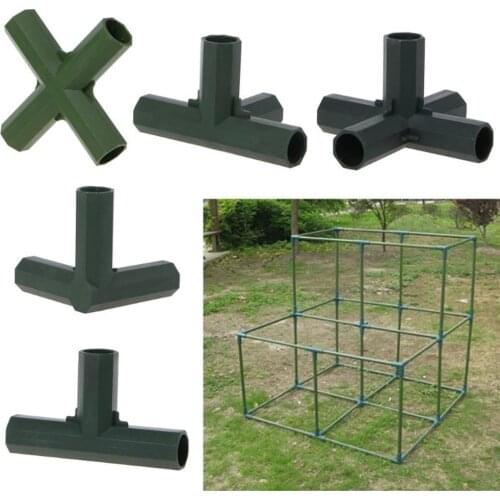 5Pcs Plastic 16mm 3/4/5 Ways Hose Connector DIY Assemble Rack Tube Joint Adaptor Easy Replacement Home Garden Supplies
