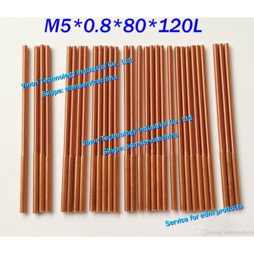 5PCS Pack) M5*0.8*80*120mm Tapping Electrode Copper, Copper Metric EDM Orbit Tapping Electrode M5 Threading Electrode for EDM