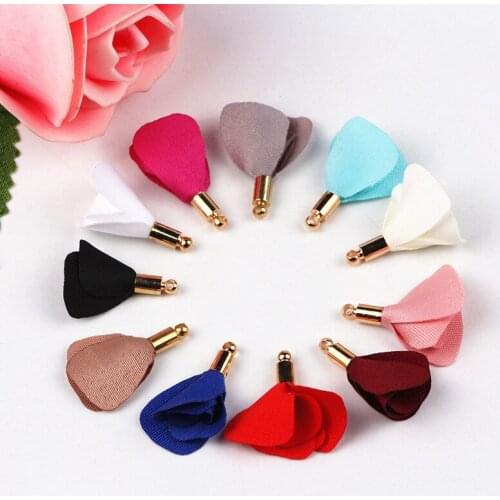 50pcs Gold top Flower Tassel Mini Tassels For Jewelry Finding Diy Cell Earrings Necklace Charms Mobile Phone Straps Accessories