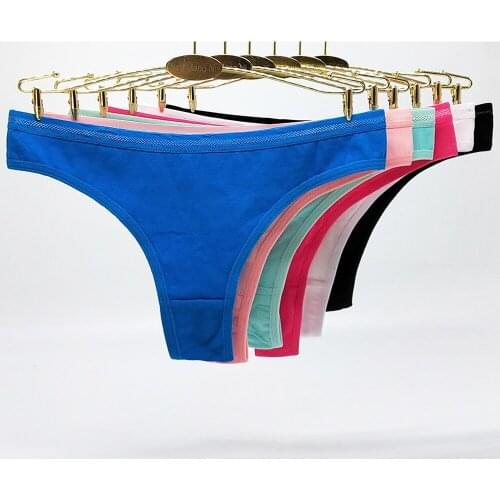 6 Pcs/Lot Ladies Lingerie Sexy Panties Cotton Underwear Women Strings Tanga Mujer G String Femme Low Waist Thongs Panty