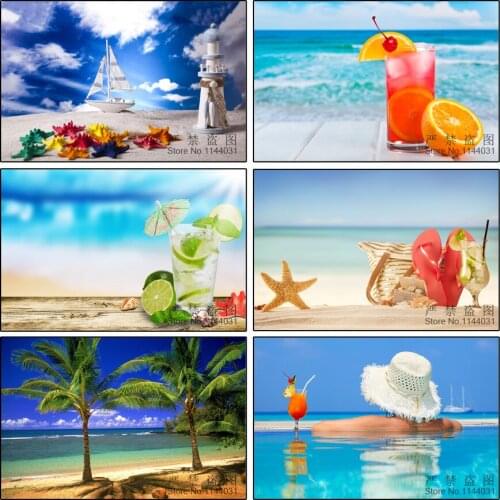 5D Diy Diamond Painting Cross Landscape Needlework Square Full Of The Picture Diamond Mosaics Cross Stitch Sunny Beach