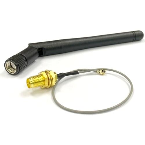 2.4Ghz 3dbi Omni WIFI Antenna with RP SMA Male inner hole + RP SMA Female to IPX/UFL Cable Adapter 15cm for Wireless Router