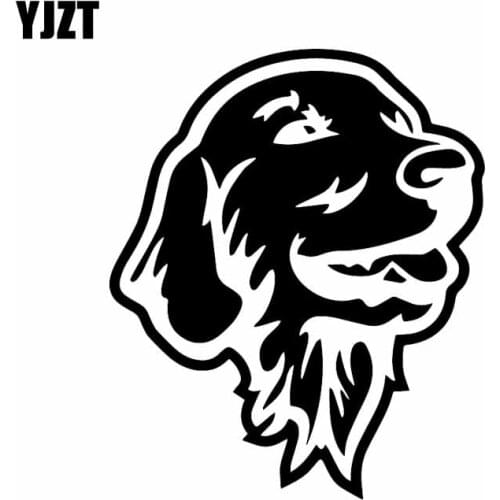 YJZT 12.9X15.5CM Lovely Dogs Car Sticker Vinyl Decal Car Window Bumper Decor Black/Silver C24-1400