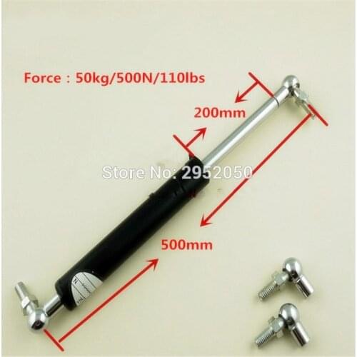 Free Shipping Car Auto 50kg/110 Lbs Force Ball Studs Lift Strut Metal Gas Spring 500MM*200MM