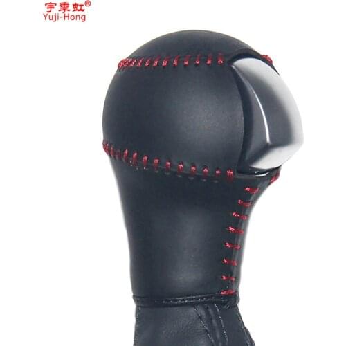 Yuji-Hong Genuine Leather Car Gear Covers Case for Audi RS 2016 RS5 RS7 S5 SQ TT TTS 2008-2013 Automatic Shift Collars