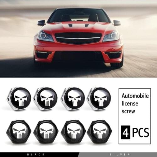 Skull logo anti-theft car license plate bolt frame screw License Plate Screws Modified Personality License Plate Screw Skull