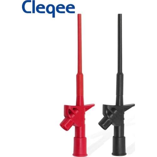 Cleqee P5004 2PCS Professional Insulated Quick Test Hook Clip High Voltage Flexible Testing Probe