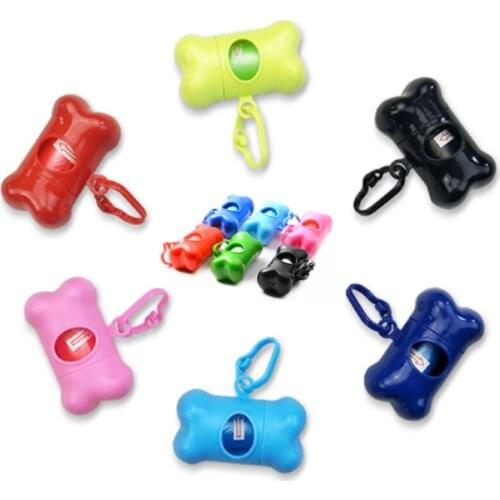 Pet Waste Bag Dispenser Bone Shape Waste Bag Holder Plastic Garbage Bags Dispenser Carrier Case Dogs Cats Rolls Waste Poop Bags
