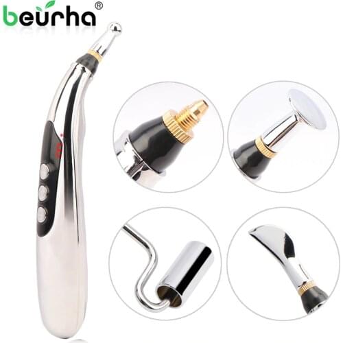 USB Charging Electric Acupuncture Pen Tens Massage Meridian Energy Laser Therapy Pen Pain Relief Mini Stimulation Massager