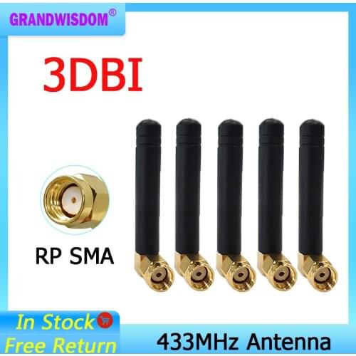 433MHz antenna lora antene RP-SMA Connector 3dbi 433 mhz antena rubber waterproof antenne wireless watermeter Gasmeter Lorawan