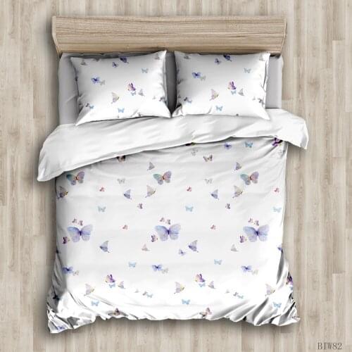 BailiPromise colourful Butterfly spring Bedding Set 3D Print Pillowcase Soft Duvet Cover Queen King 2/3pcs jogo de cama