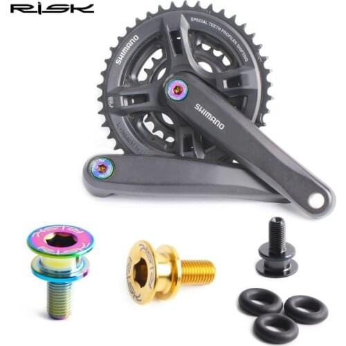 RISK m8x15mm Titanium Alloy Mountain Bike Bottom Brackets Fastening Bolt Cycling Square Hole Waterproof Crank Screws 3 Colors