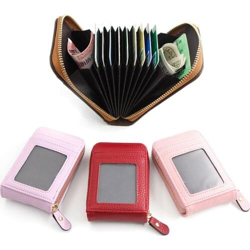 Fashion Zipper Card Wallet Ladies PU Leather Holder Multi-function Credit Card Bag Business Card Holder Coin Purse Storage Bag