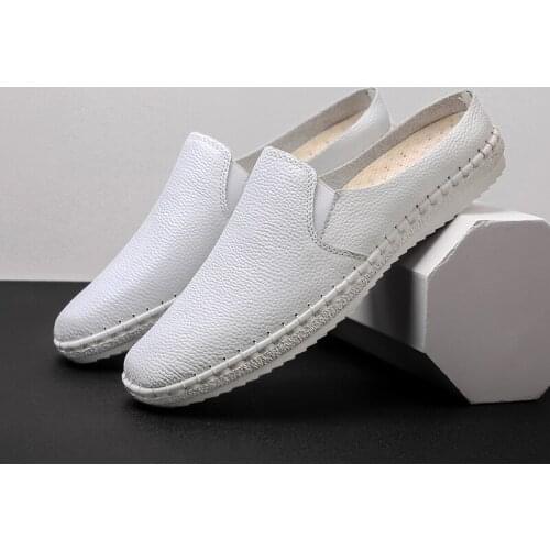Men Big Size Sandals 2019 Summer Half Slippers Men Shoes Genuine Leather Beach Sandals