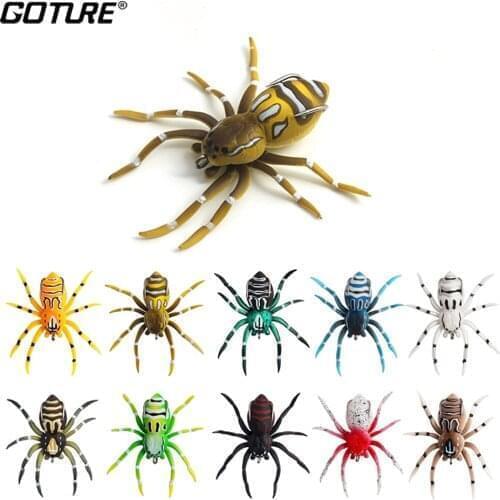 Goture 1pcs Spider Soft Bait 7cm 6g Silicone Bait Artificial Softbait Lures Weedless Fishing Lure with Realistic Design