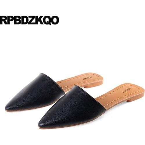 Black Mules Cheap Shoes China Pointed Toe Women Female Italian Celebrity 2018 Designer Slippers Chinese Slip On Fashion White
