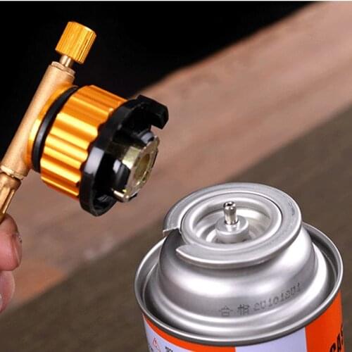 Outdoor Camping Hiking Equipment Aluminum Stove Conversion Split Gas Furnace Connector Cartridge Auto-off Tank Adapter