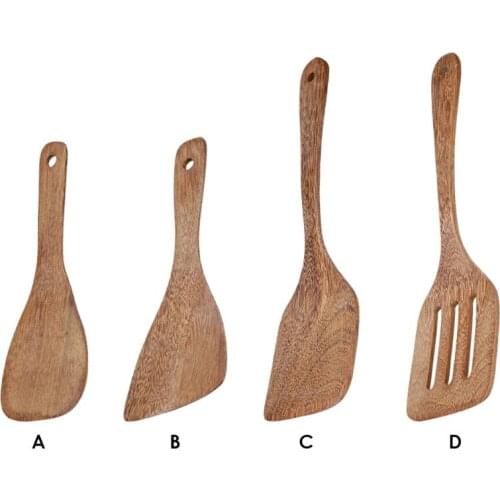 Natural Wooden Oil Spoon Eco-friendly Square Spatula Cooking Tool Kitchen Gadegts Accessories