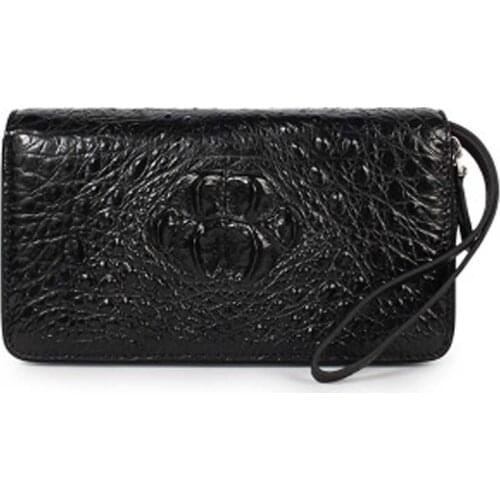 Yuanhui new crocodile men wallet Siam crocodile Hand bag male long Hand caught business Double zipper men wallet