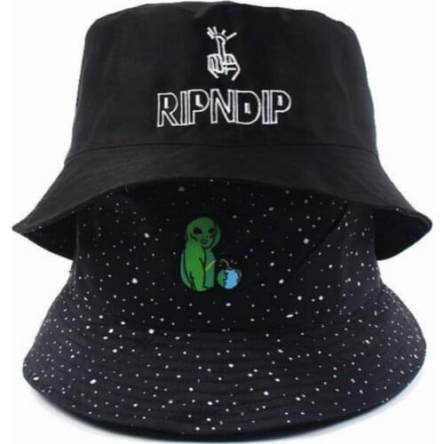 Alien Reversible Summer Men Hat Outdoor Hiking Fishing Bucket Hat Casual Quick-drying Fishermen Sun Hat Two Side Wear Male Cap