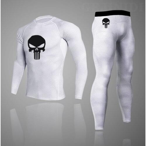 New Breathable Compression Sportswear Mens Running Training Sports Suit Quick-Drying Fitness Sweatshirt Sweatpants Boxing Set
