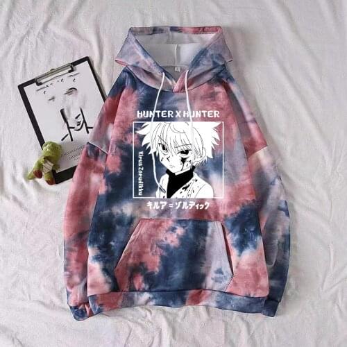 Tie-dye Hoodie Janpanese Anime Hunter X Hunter Killua Hoodie Men Women Unisex Hoodies Sweatshirts Hoodie Pullover Harajuku