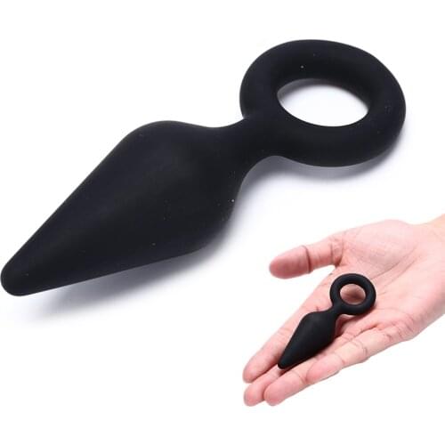 Adult Products Anal Plug For Beginner Black Waterproof Silicone Prostate Massager Butt Plug Anal Sex Toys