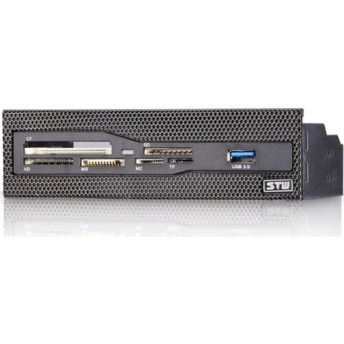 All in One 5.25inch Dashboard Panel USB2.0 Card Reader CF/SD/MS/TF/XD with USB 3.0 Bracket EM88