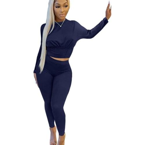 2021Spring And Autumn Fitness Womens Suit Long-sleeved High-waist Top And Exercise Jogging Sports Pants Casual Wear 2-piece Set