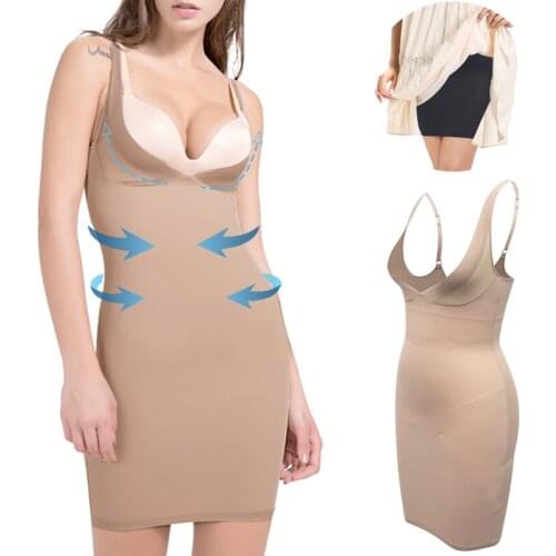 Richkeda Store New 2021 Full Slips Underdress Body Shaper Tummy Control Shapewear Waist Trainer Bodysuit Butt Lifter Seamless