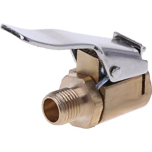 1PC Car Auto Brass 8mm Tyre Wheel Tire Air Chuck Inflator Pump Valve Clip Clamp Connector Adapter Car-styling 77HF