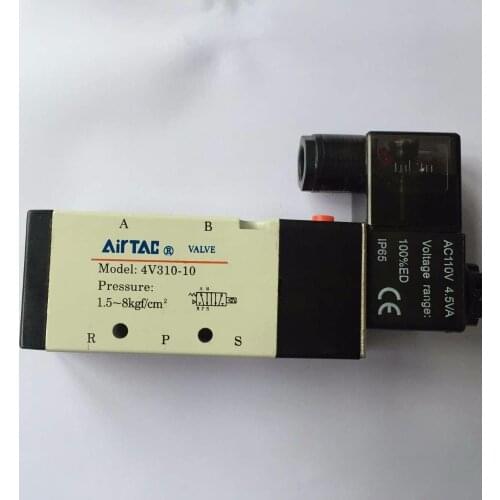 1x 4V310-10 5Ports2Position Single Solenoid Pneumatic Air Valve 3/8" BSPT 12V DC/24V DC /36VDC, 110V AC/220V AC