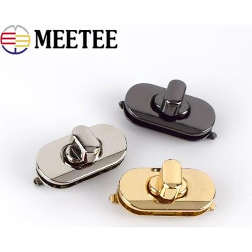 2/4pcs 35x18mm Rectangle Metal Bag Lock Clasp Handbag Twist Turn Lock Buckles DIY Luggage Mortise Closure Clasp Accessories