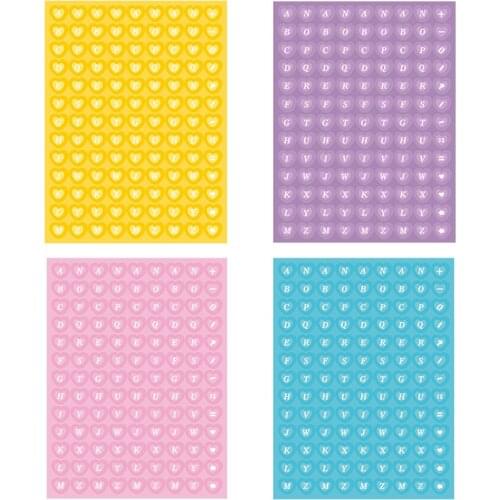 2Pcs Diy Letter Gift Love Shaped Alphabet Sticker Colorful Self Adhesive for Scrapbooking DIY Stationery