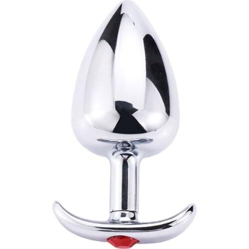 2021 New RY-130-2 Smooth Touch Head Metal Anal Plug Sex Toys Stainless Steel C Type Tail Butt Plug Anal Beards for Adult Game