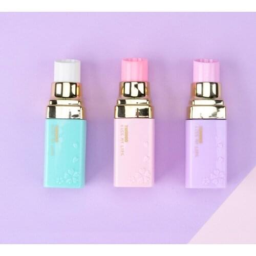 24 pcs/lot Creative Lipstick 4M Correction Tape Cute Tapes Promotional Stationery gift School Office Supplies