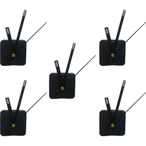 5 sets ,Mute Quartz Clock Movement Kit DIY Wall Clock Movement DIYHome Decoration Clock Core Luminous Clock Hand