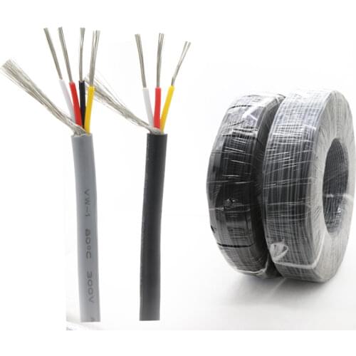1M 26AWG UL2547 Shielded Wire Signal Cable 2 3 4 5 6 7 Cores PVC Insulated Channel Audio Headphone Copper Control Shielding Wire