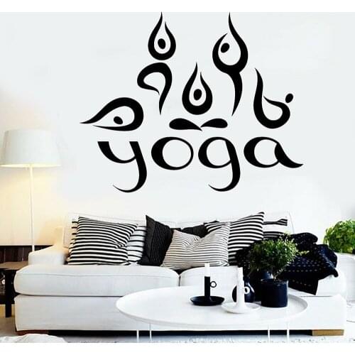 Abstract Yoga Wall Decal Meditation Buddhism Hinduism Wall Stickers Vinyl Removable for Yogo Room Decoration Wallpaper X749