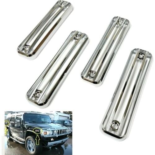 Car Chrome Side Marker Light Guard Trim Protector for 2003-2009 HUMMER H2 SUV SUT 4 PCS
