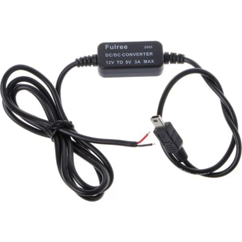 Car Charger Mini USB Output 12V to 5V 3A Power Supply Converter For PDA DVR Camcorder