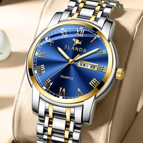 Mens Steel Band Fashion Quartz Watch Waterproof Calendar Luminous Mens Watch Student Sports Timing Multifunctional Watch