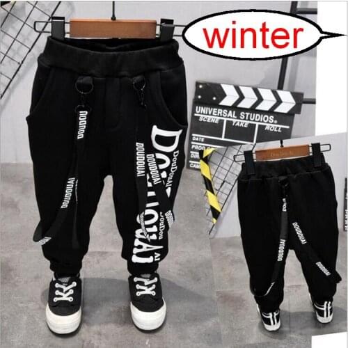 Kids winter warm sports pants baby boy pants baby trousers plus thick velvet long pants Children Warm Harlan Pants 2-7years